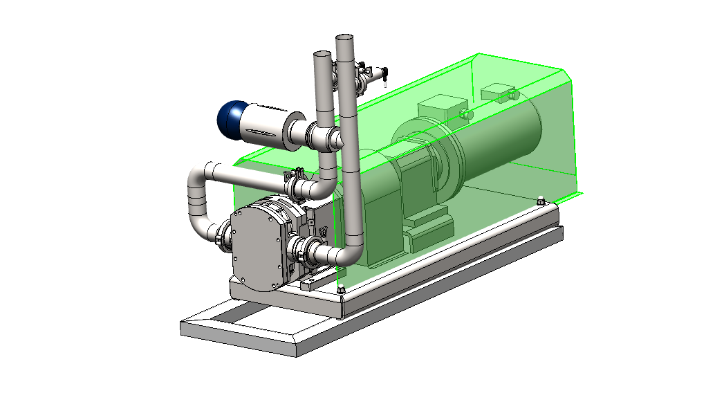 Lobe pump used in liquid egg pasteurizer systems for gentle and efficient product transfer.