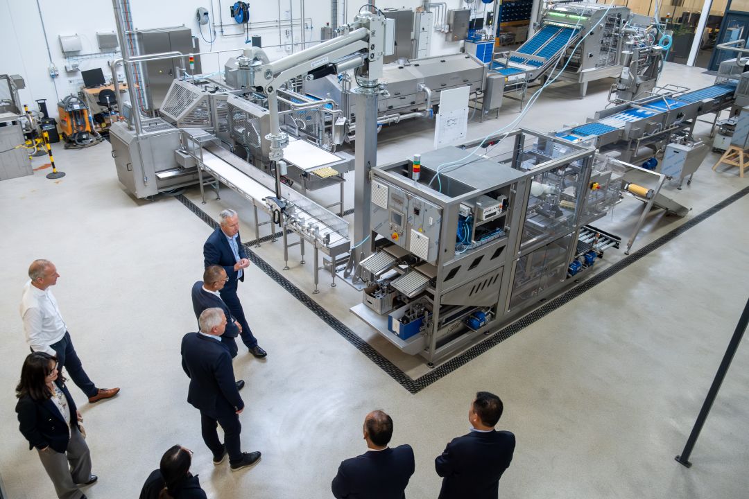 Bhutan’s Prime Minister touring SANOVO TECHNOLOGY GROUP's production facility in Denmark.