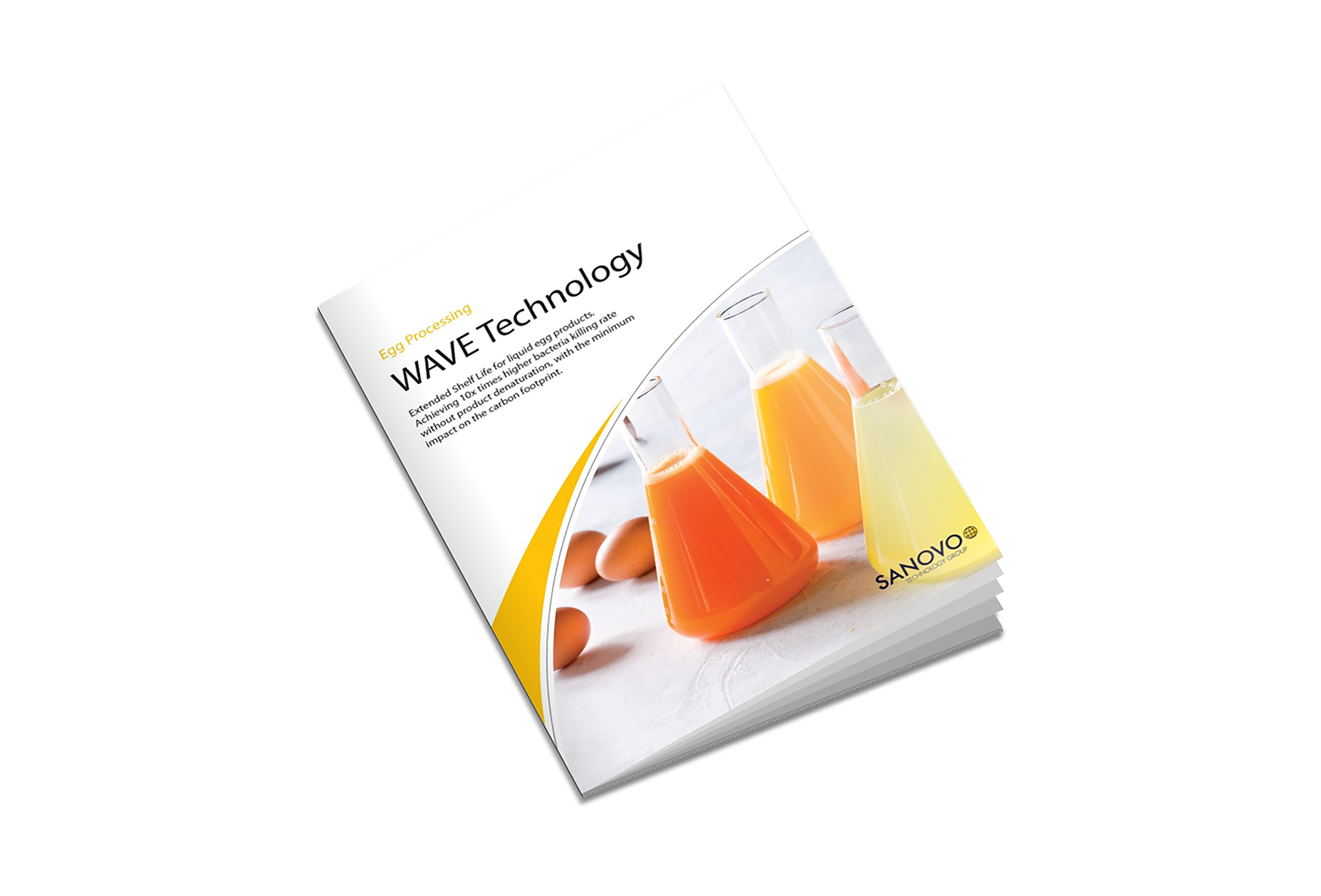 WAVE Technology brochure on pasteurization for extending shelf life of liquid egg by SANOVO TECHNOLOGY GROUP.