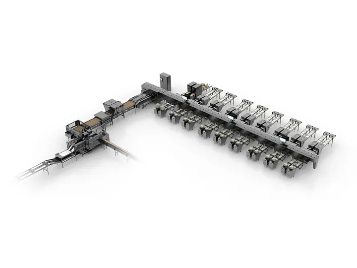 Optigrader 400 full-line layout by SANOVO TECHNOLOGY GROUP.