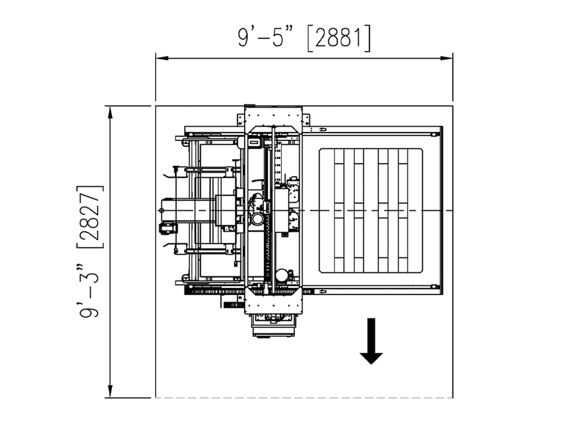 Layout drawing of SANOVO Case Palletizer 300.