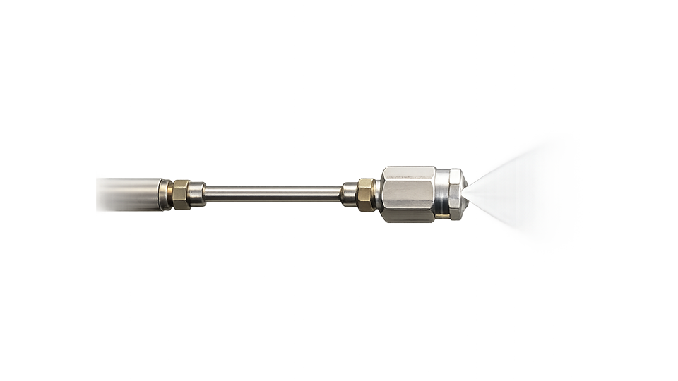 Close-up of the SANOVO Spray Dryer nozzle used in ingredient powder processing.