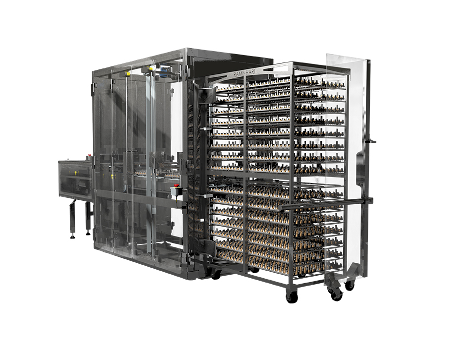 シームレスな卵の取り扱いのための高度なビジョンソフトウェアを備えた自動トロリーアンローダー | Sanovo Technology