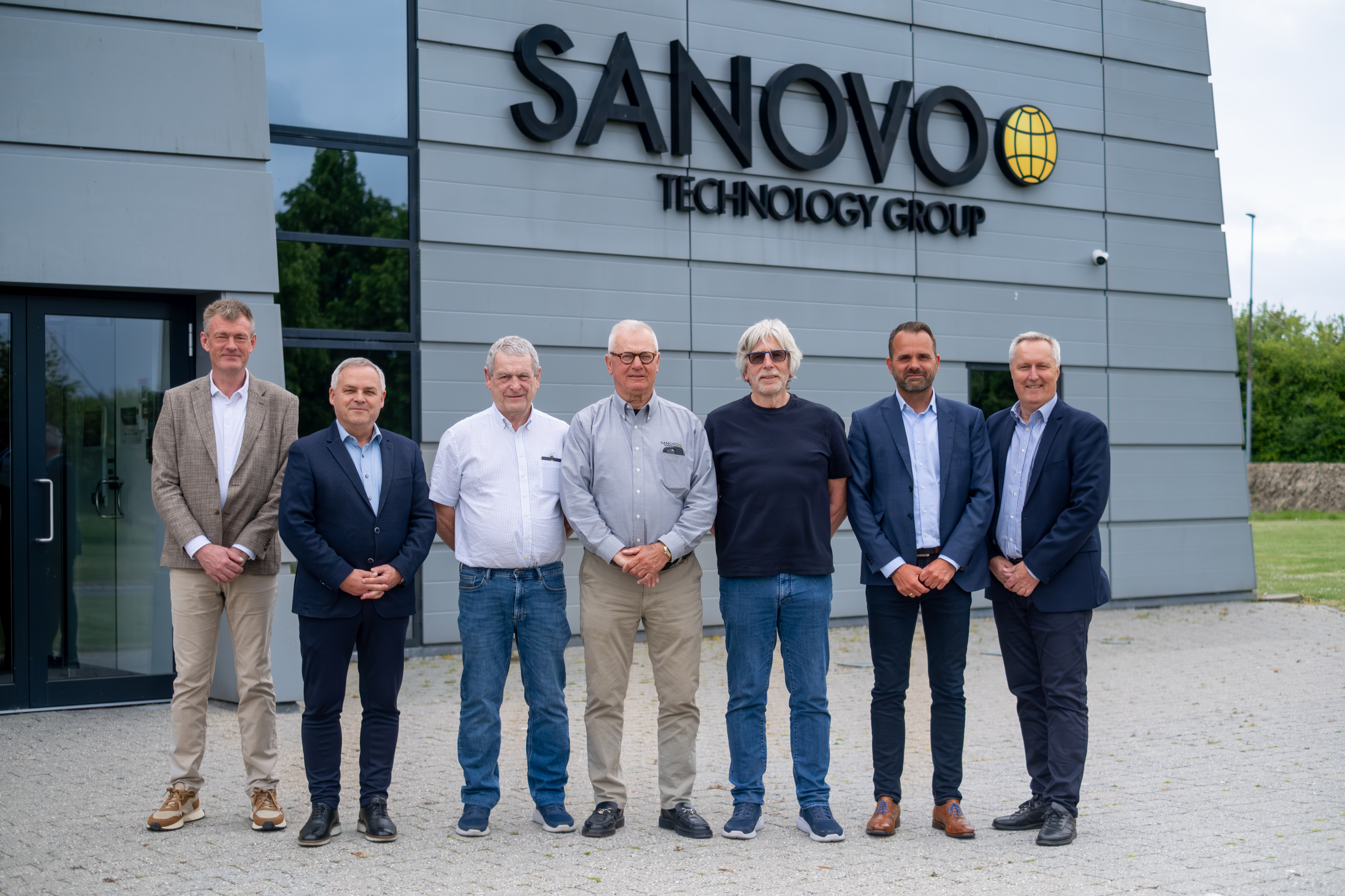 SANOVO leadership with customer from Oaklands Farm Eggs that invested in GraderPro 800.