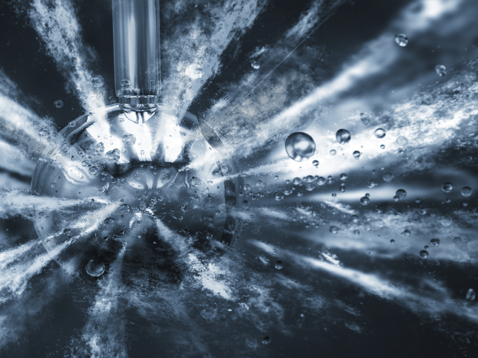 CIP spray system inside a SANOVO machine.