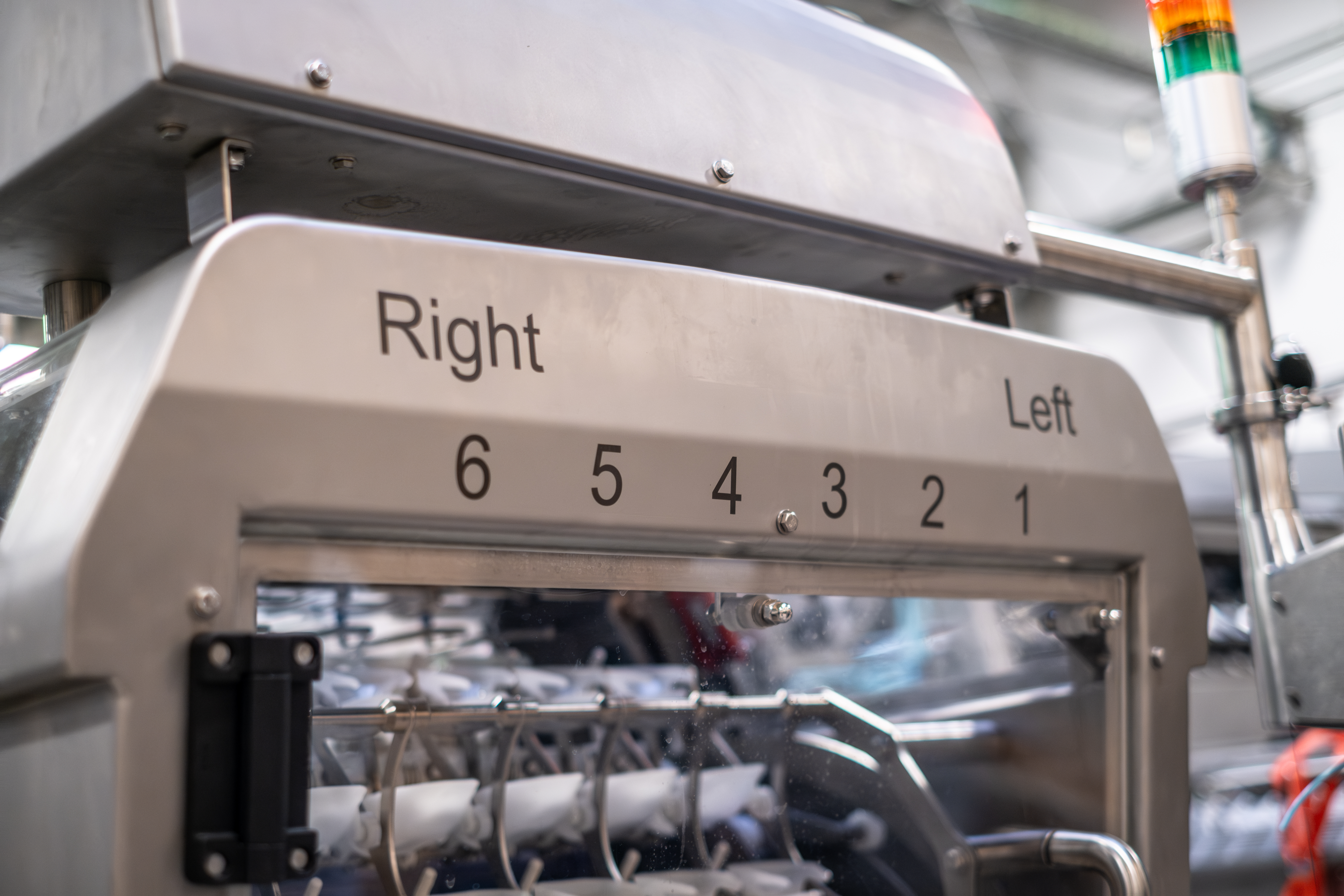 Close up of the SANOVO BreakerPro 6 egg breaker machine.