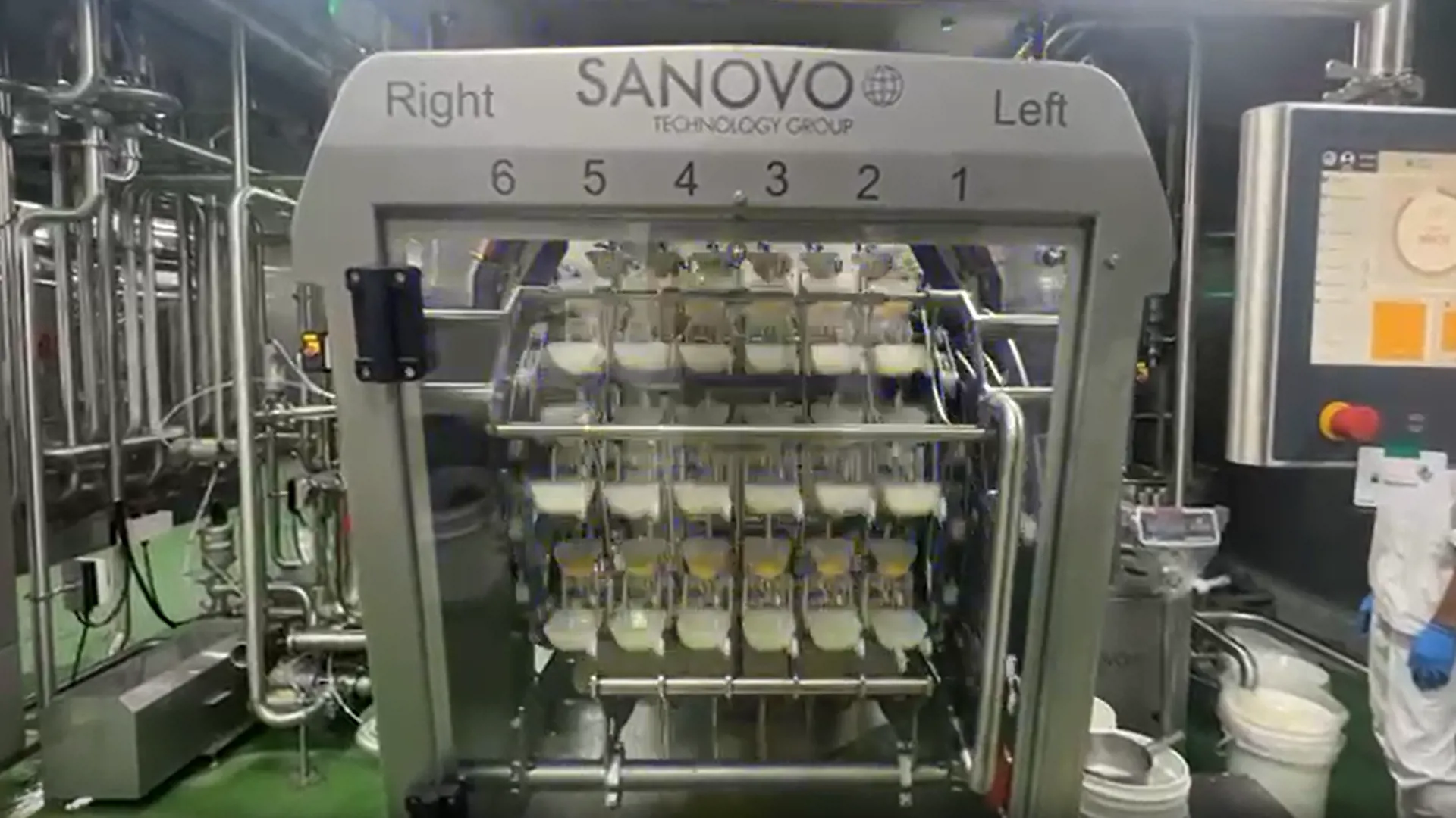 SANOVO BreakerPro 6 egg breaking machine in operation at a customer facility, processing eggs with high efficiency and precision