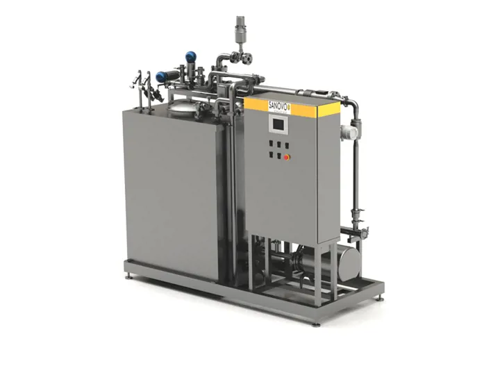 SANOMINI CIP system for cleaning pipes and tanks in food processing.