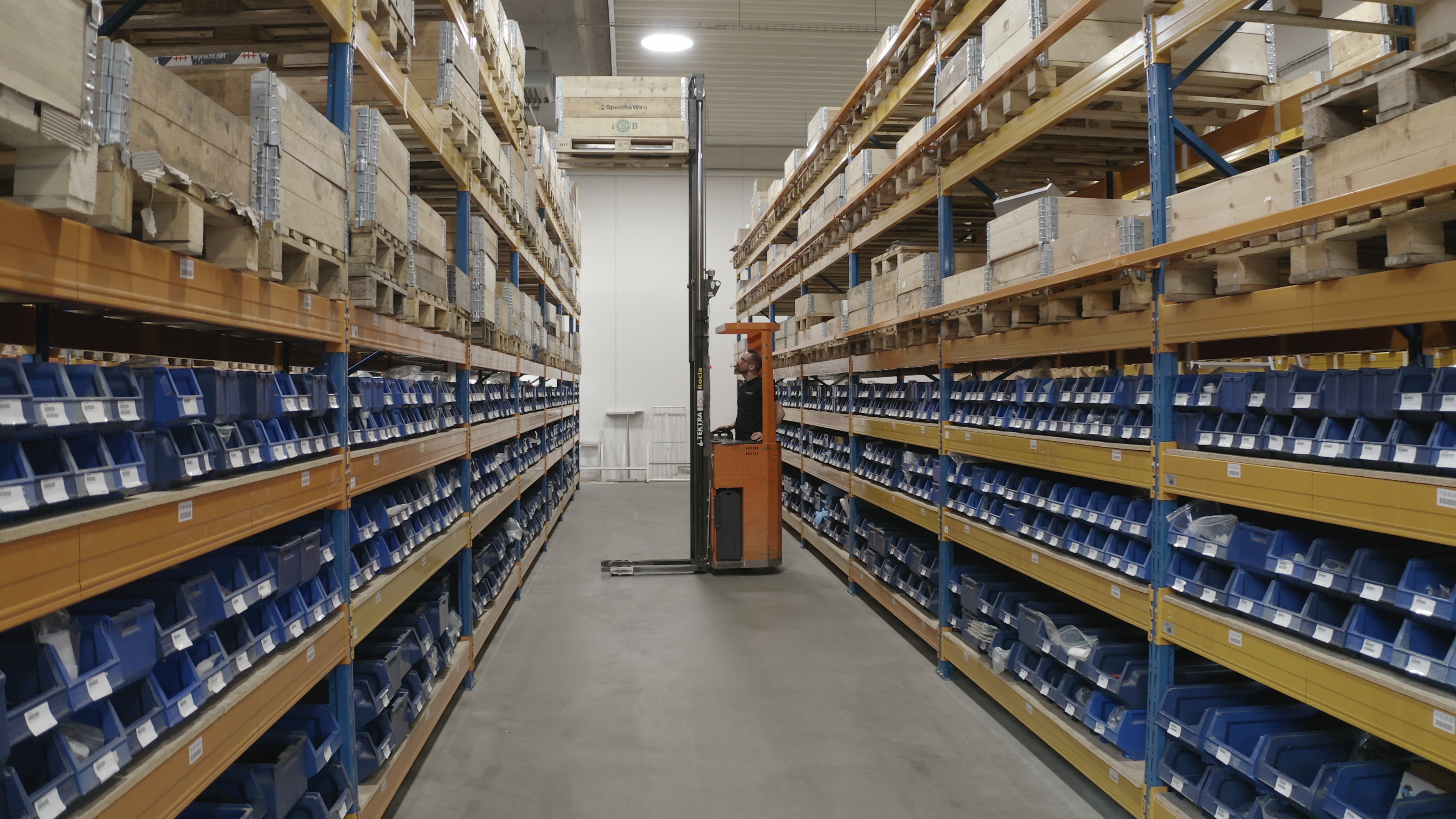 Spare parts warehouse at SANOVO TECHNOLOGY GROUP.