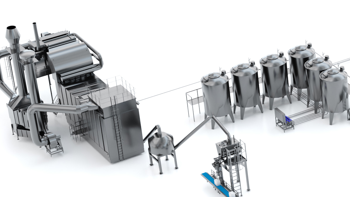 Spray dryer feed tank for chilled egg white after desugaring and fermentation.