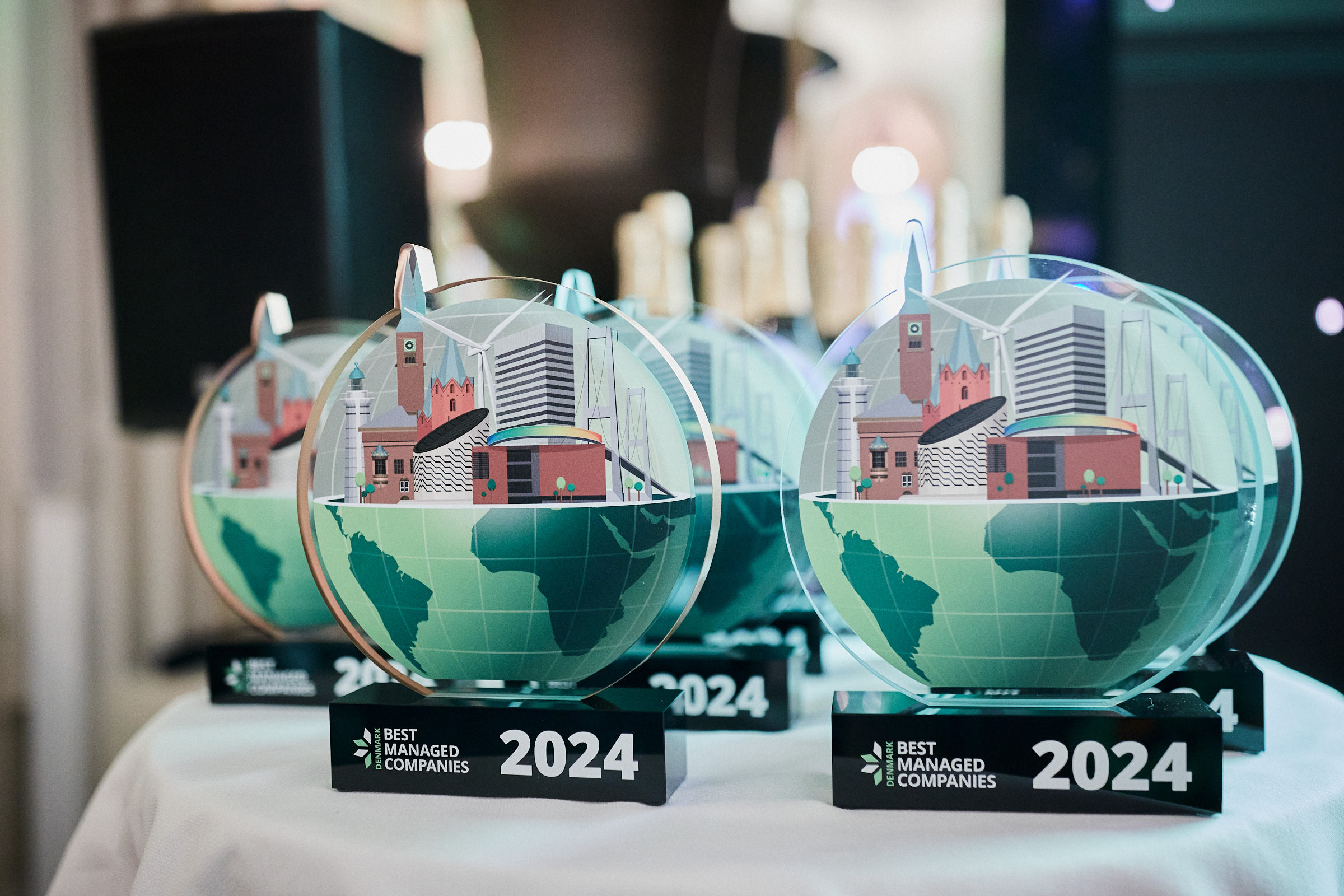 Best Managed Company Award 2024 statuettes.