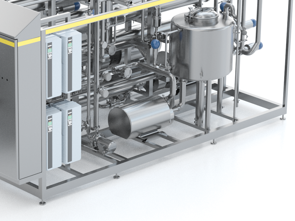 Skid-mounted SANOVO liquid concentration system.