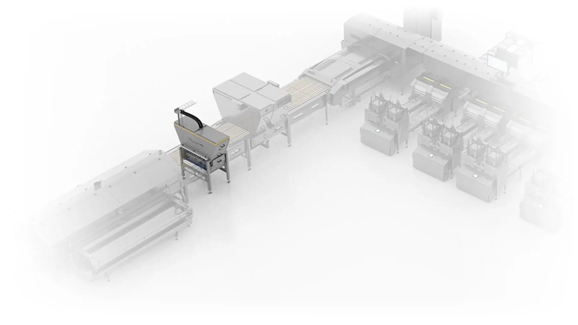 VisionAI egg crack detection and vision weighing module integrated into an egg grading line by SANOVO TECHNOLOGY GROUP.