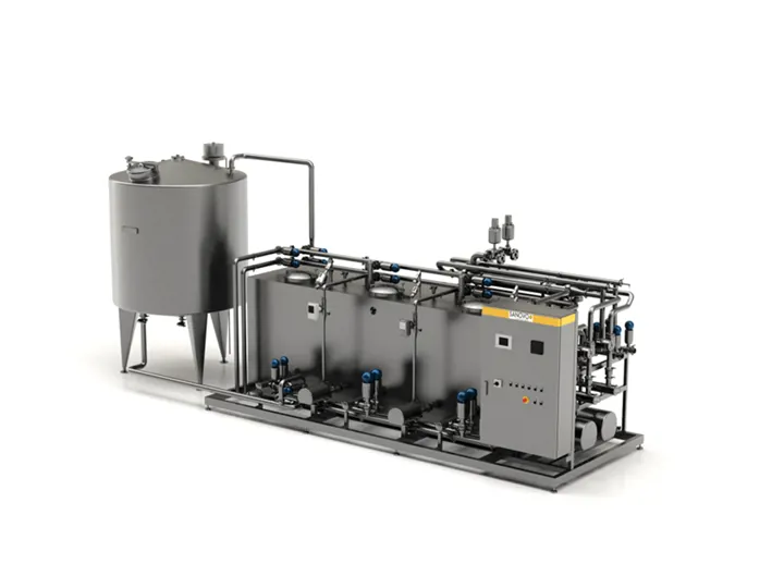 SANOMIDI CIP system for automatic cleaning of pipes and tanks in food processing.