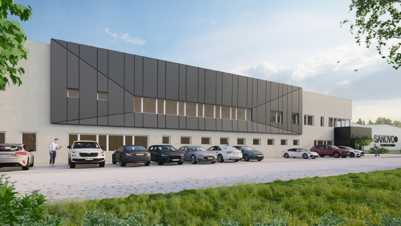 Front view of SANOVO TECHNOLOGY NIKRO, our main sub-supplier of stainless steel components for egg processing equipment.