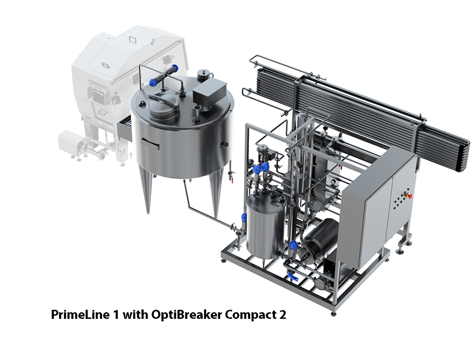 PrimeLine liquid egg processing system used as a complete egg pasteurizer solution.