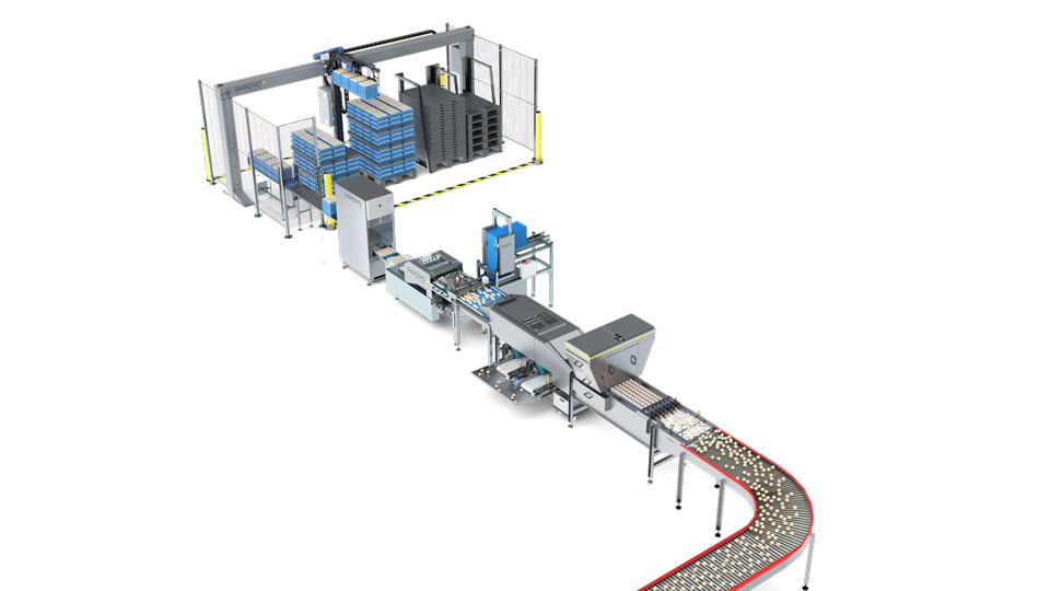 Complete line for packing eggs on the farm with the use of SANOVO Farm Intelligence Unit