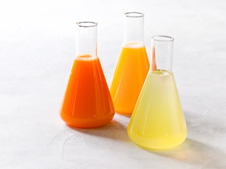 Liquid egg samples representing shelf life extension with Delvo™Nis preservative, offered by SANOVO PROCESS SOLUTIONS.