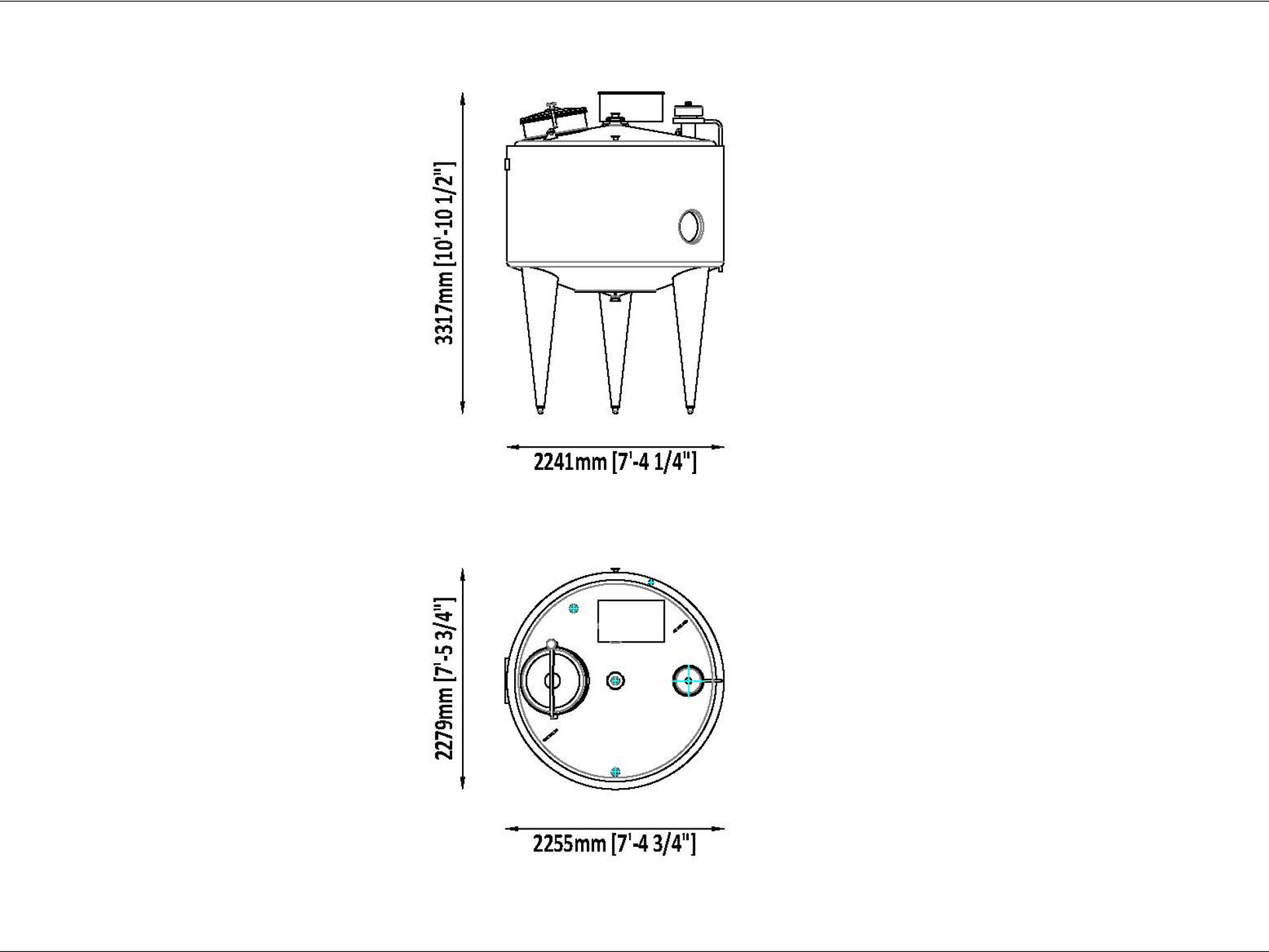 SANOVO Ovotank technical drawing.