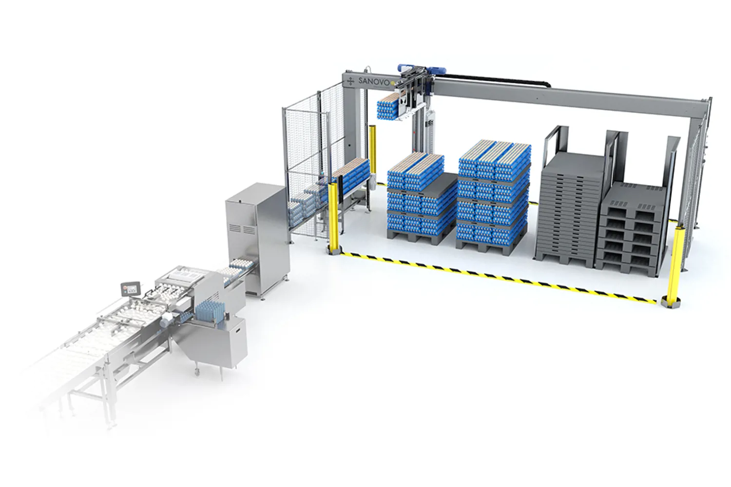 Stacker Packer SANOVO Stack Palletizer (40,000 - 80,000 Eggs/Hour) | Sanovo Technology