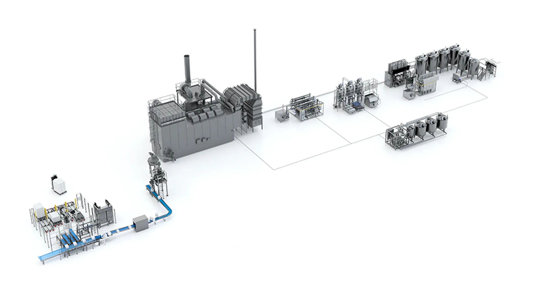 Ingredient Processing Plant used to create valuable powder products from liquid ingredients.