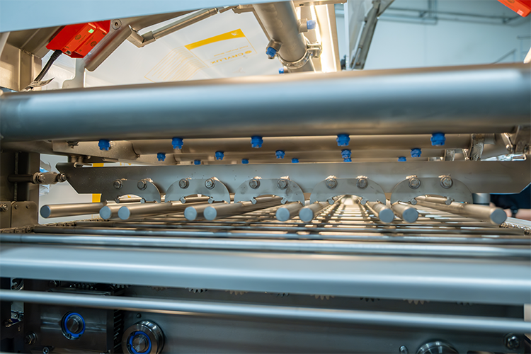 Inside the SANOVO Cook2Peel Pro Peeler for hygienic egg peeling in egg processing.