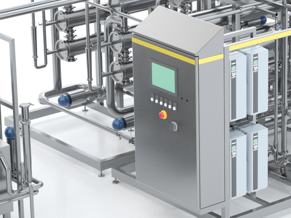 PLC control cabinet for the automated SANOVO liquid concentration system.