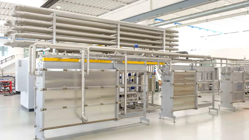 SANOVO egg pasteurizer in an egg processing plant.