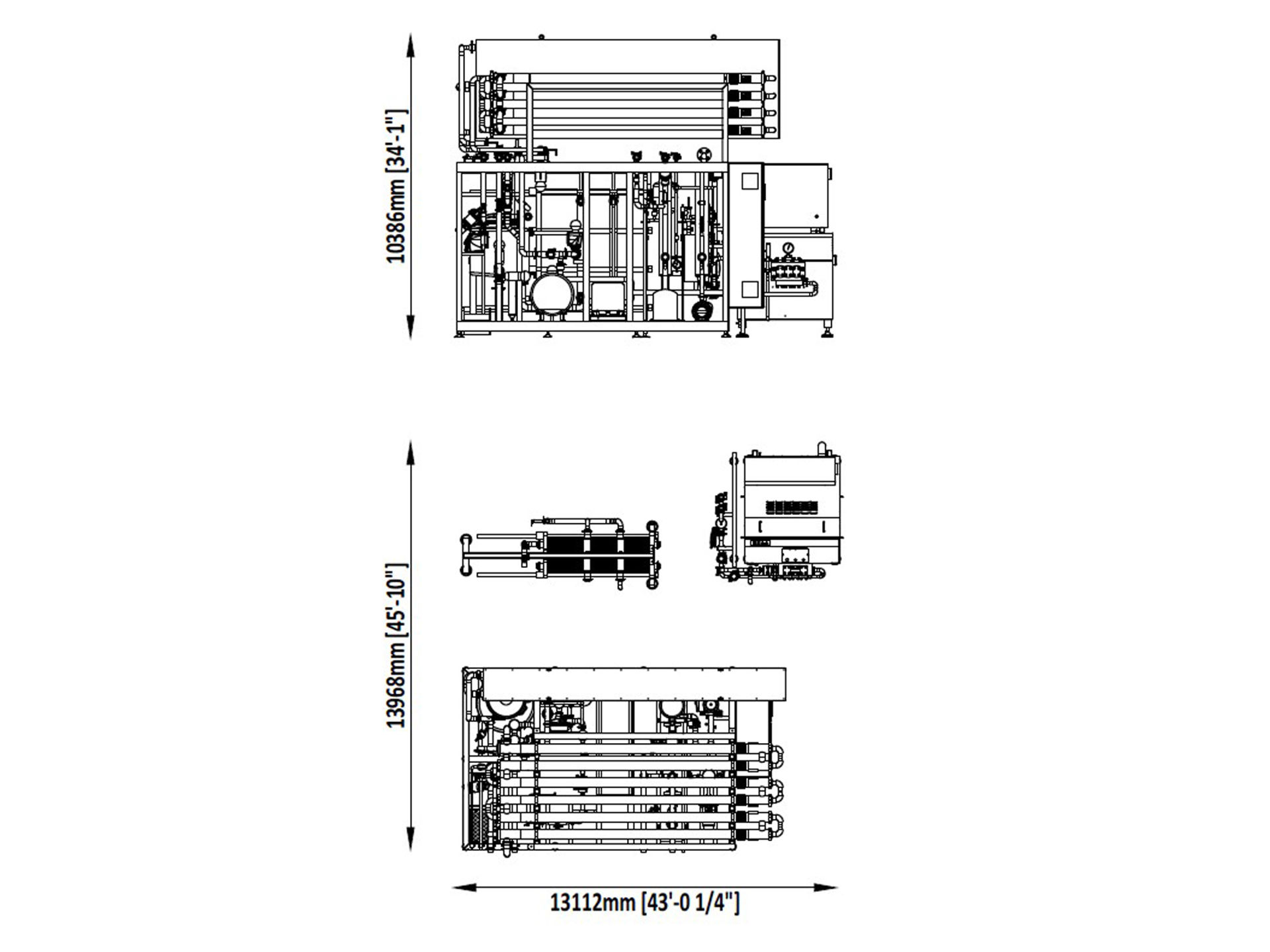 Pasteurizer ESL technical drawing.