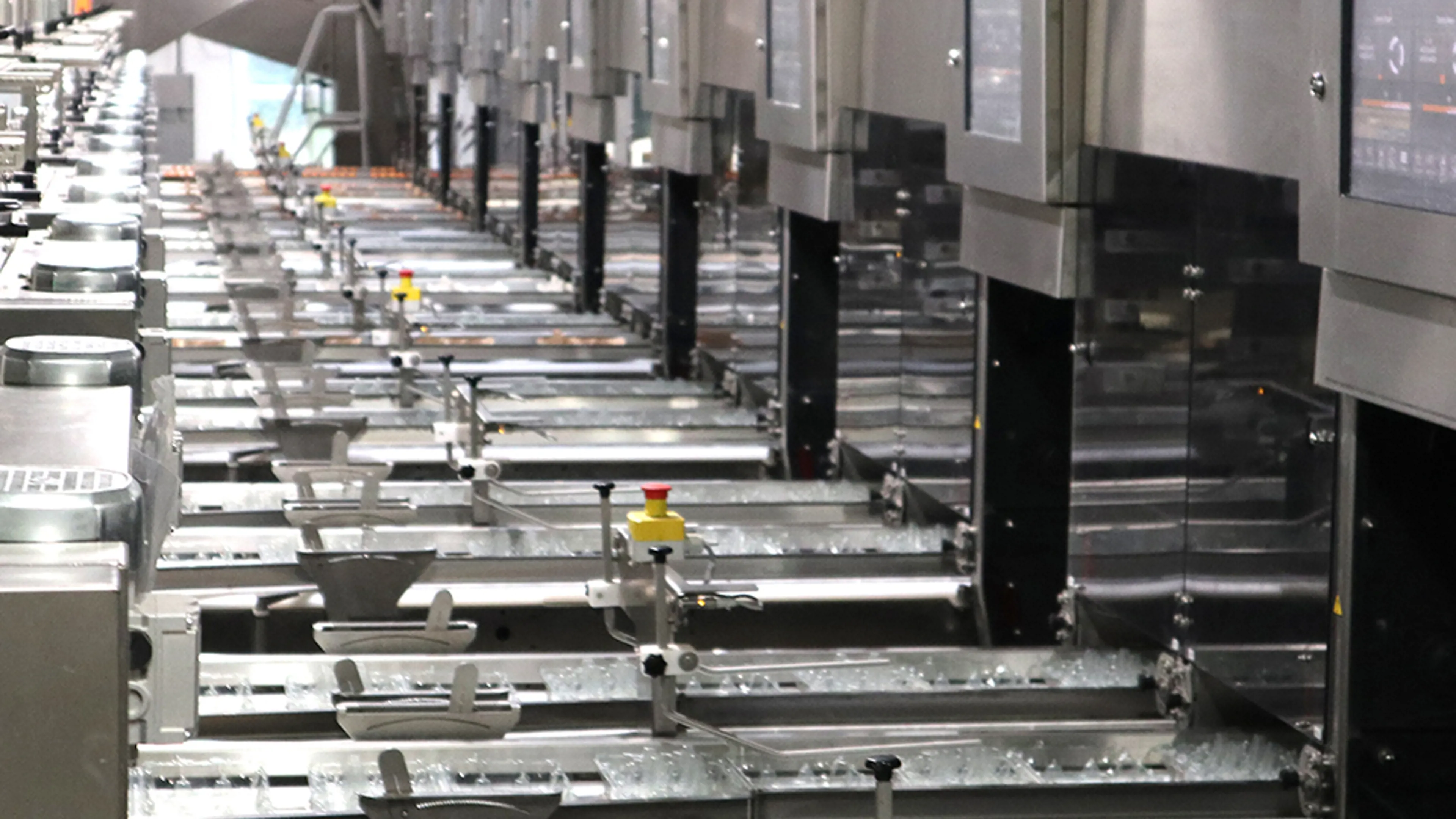 Operational view of the SANOVO GraderPro outfeed area in an egg grading line.