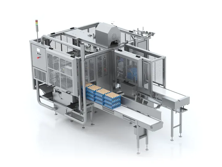 SANOVO OptiLoader Plus 6 egg loading machine with tray de-stacking and conveyors for off-line egg breaking.