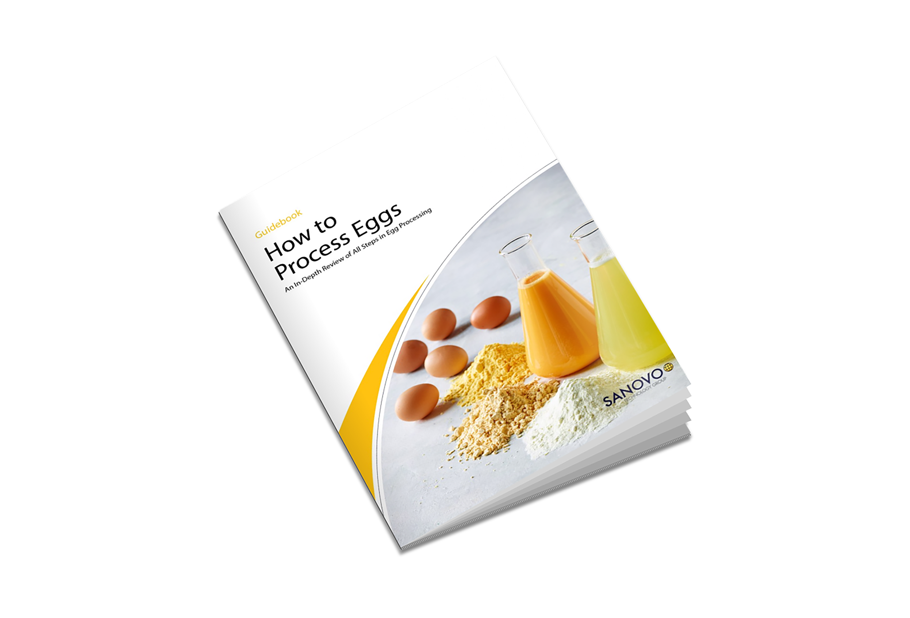 How to Process Eggs guidebook from SANOVO TECHNOLOGY covering liquid egg processing.