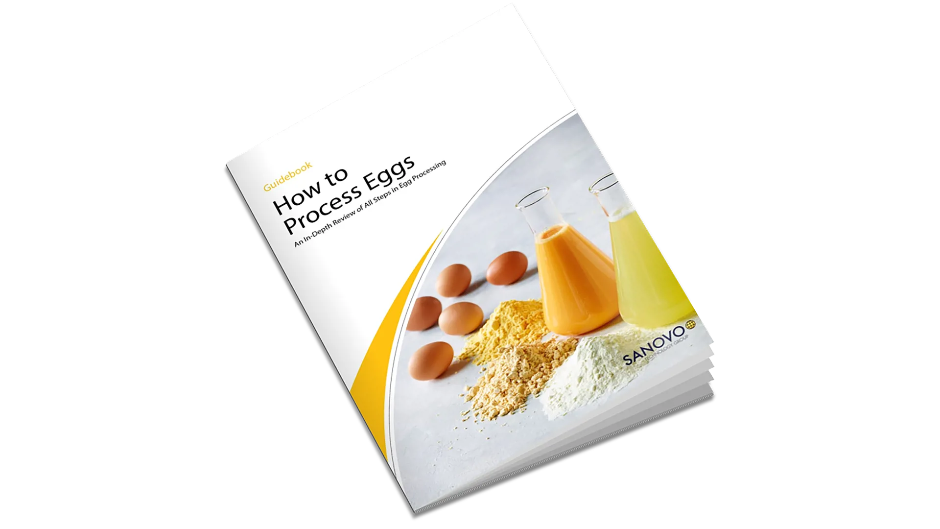 How to Process Eggs guidebook from SANOVO TECHNOLOGY covering liquid egg processing.