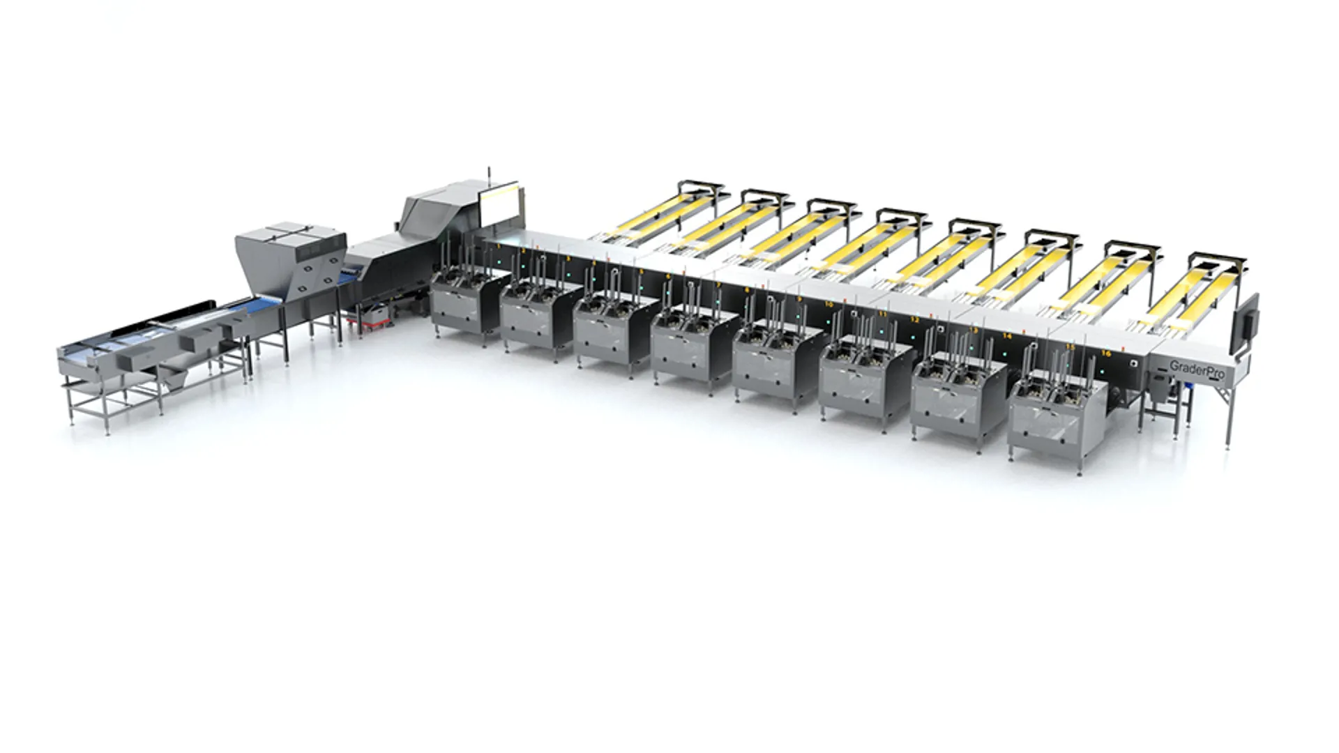 SANOVO GraderPro 220 egg grader machine with complete automated lanes for efficient medium-scale production.