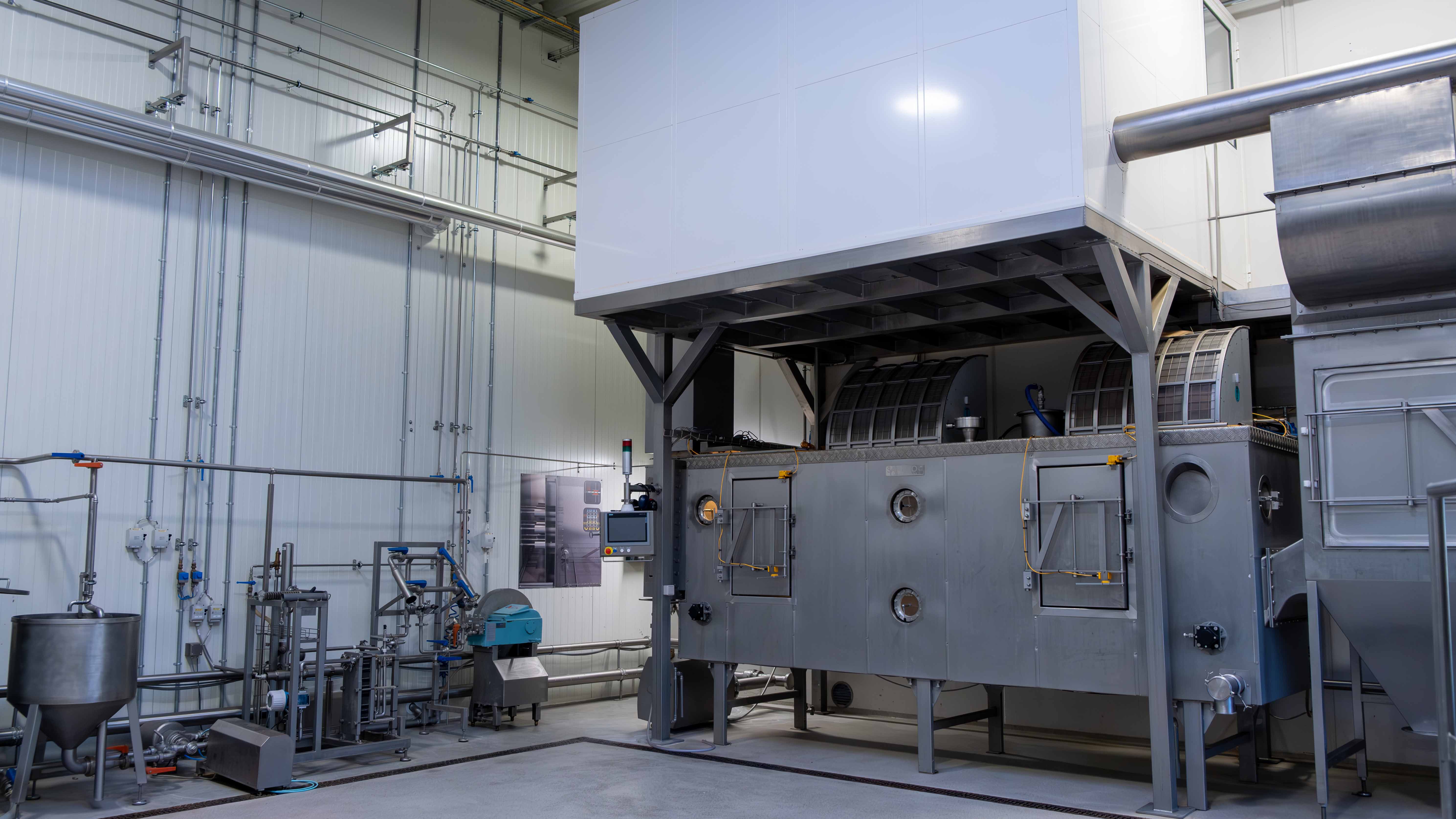 SANOVO SGA Spray Dryer in a test center used for spray drying technology and powder production testing.